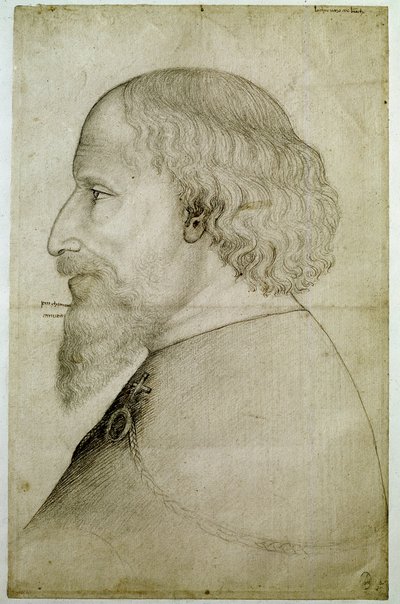 Emperor Sigismond of Luxembourg (1368-1437), seen in bust, in profile to the left. Drawing by Antonio di Puccio Pisano dit Pisanello (before 1395-1455). Black stone. Dim: 41,1x55,9 cm. بواسطة أنطونيو بيسانيلو