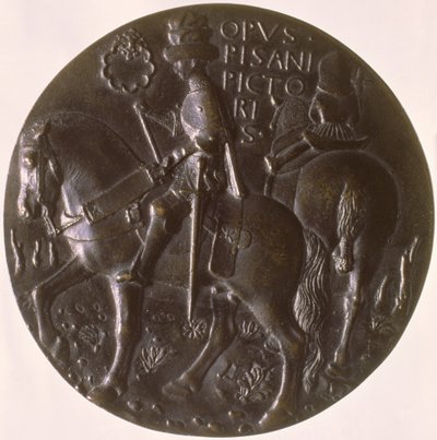 ميدالية بورتريه ، تصور عكس Gianfrancesco Gonzaga 13945-1444 على حصان ، 1446-8 برونزية للوجه ، انظر 96843 بواسطة أنطونيو بيسانيلو