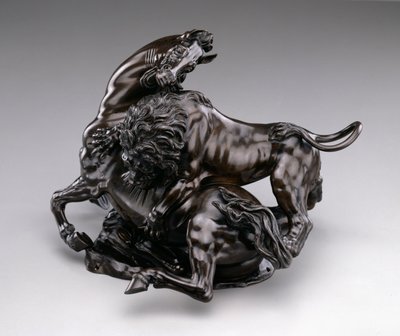 الأسد يهاجم الحصان. ج .1580 - 90 بواسطة أنطونيو سوسيني