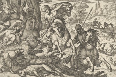 بير هانت ، من "Hunting Scenes VI" ، 1609. بواسطة انطونيو تمبيستا