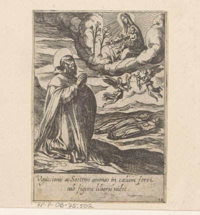 De heilige Philippus bidt voor de zielen van Twee broeders هيت ليفين فان فيليبوس بينيتيوس (عنوان المسلسل) حياة B. Philippi Benicius Florent. اورد. خادم ب. مريم العذراء (عنوان السلسلة) بواسطة ساحة Pauselijk