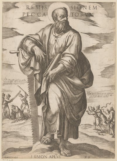 للقديس سمعان مغفرة الذنوب (العنوان على الشيء) المسيح ، ماري إن دي الرسول (عنوان السلسلة) بواسطة انطونيو تمبيستا