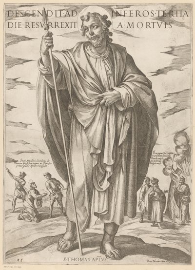 من سانت توماس نزل إلى الجحيم ، وقام من الموت في اليوم الثالث (العنوان على وجوه) المسيح ، ماري إن دي الرسول (عنوان السلسلة) بواسطة انطونيو تمبيستا