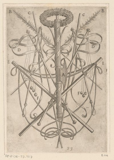 زخرفة بأدوات التعذيب تعذيب شهداء المسيحيين (عنوان المسلسل) Varia tormentorum et supplicioru crudelium (...] (عنوان السلسلة) بواسطة انطونيو تمبيستا