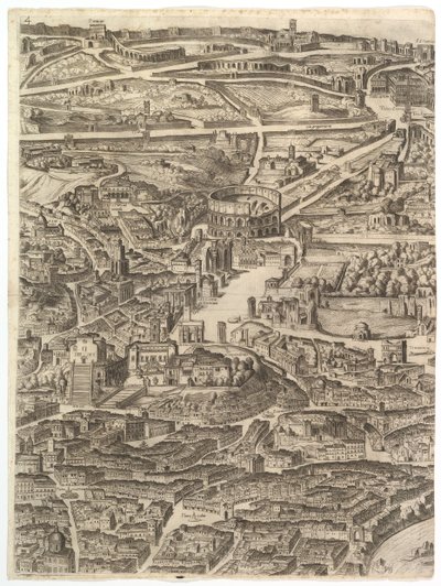 مخطط مدينة روما. الجزء الرابع مع سانتا ماريا في أراكويلي ، المنتدى الروماني ، ... ، 1645. بواسطة انطونيو تمبيستا