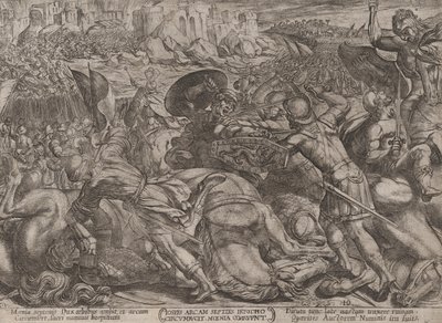 اللوحة 10: سقوط أريحا ، من "معارك العهد القديم" ، كاليفورنيا. 1 ... ، كاليفورنيا. 1590-كاليفورنيا. 1610. بواسطة انطونيو تمبيستا