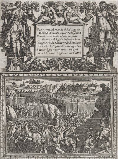 اللوحة 17: رسم توضيحي لـ Canto XVII ، من Torquato Tasso 'Gerusalemme Liberata ... ، كاليفورنيا. 1590-1630. بواسطة انطونيو تمبيستا