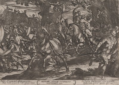اللوحة 19: يعقوب يقتل أبشالوم ، من معارك العهد القديم ، كاليفورنيا. 1 ... ، كاليفورنيا. 1590-كاليفورنيا. 1610. بواسطة انطونيو تمبيستا