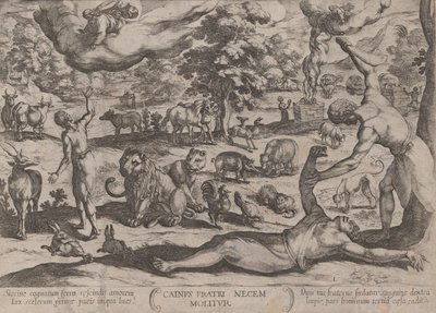 اللوحة 1: قايين قتل هابيل ، من "معارك العهد القديم" ، كاليفورنيا. 1590 ... ، كاليفورنيا. 1590-كاليفورنيا. 1610. بواسطة انطونيو تمبيستا