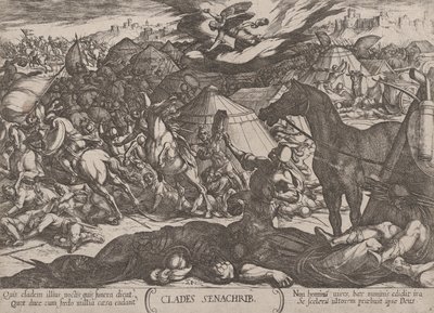 اللوحة 21: ملاك الرب يهزم جيش سنحاريب من Th ...، ca. 1590-كاليفورنيا. 1610. بواسطة انطونيو تمبيستا