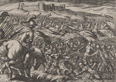 اللوحة 29: المدنيون يغمرون الأرض عن طريق كسر الحواجز بشكل دفاعي ، من حرب الجمهورية ... ، 1611. بواسطة انطونيو تمبيستا