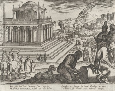 اللوحة 5: قبر الضريح ، من "عجائب الدنيا السبع" ، 1608. بواسطة انطونيو تمبيستا