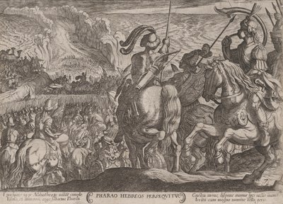 اللوحة 7: المصريون يلاحقون الإسرائيليين ، من كتاب `` معارك القديم ... ، كاليفورنيا. 1590-كاليفورنيا. 1610. بواسطة انطونيو تمبيستا