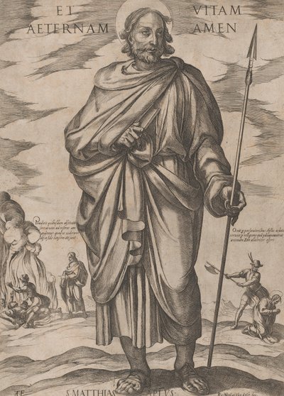 القديس ماتياس ، من "المسيح ومريم والرسل" ، كاليفورنيا. 1590-كاليفورنيا. 1610. بواسطة انطونيو تمبيستا