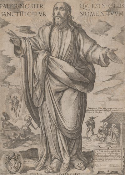 يقف المسيح ، نعمة من "المسيح ومريم والرسل" ، كاليفورنيا. 1590-كاليفورنيا. 1610. بواسطة انطونيو تمبيستا