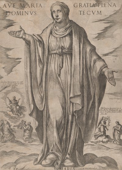 العذراء من "المسيح ومريم والرسل" ، كاليفورنيا. 1590-كاليفورنيا. 1610. بواسطة انطونيو تمبيستا