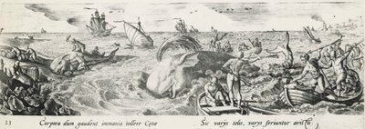 صيد الحيتان ، أنطونيو تيمبيستا (1555-1630) ، نقش ، إيطاليا بواسطة انطونيو تمبيستا
