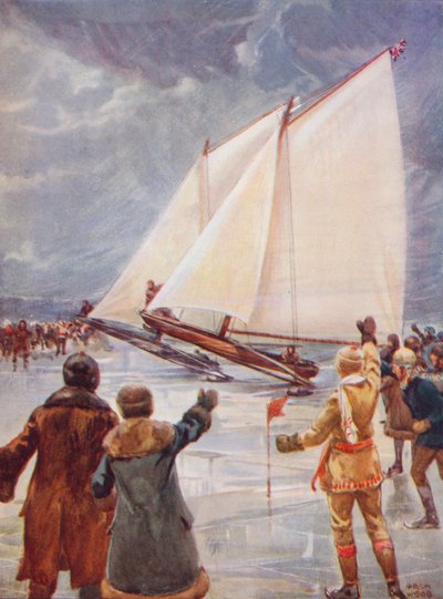 اليخوت الجليدية (مطبوعة حجرية ملونة) بواسطة أرشيبالد بيرترام (بعد) ويب