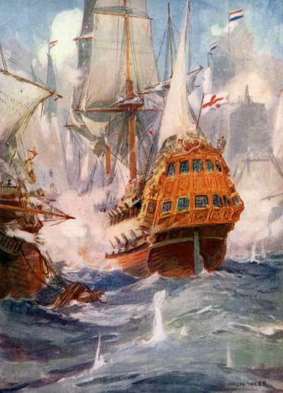 Robert Blake and Admiral Van Tromp بواسطة أرشيبالد بيرترام (بعد) ويب
