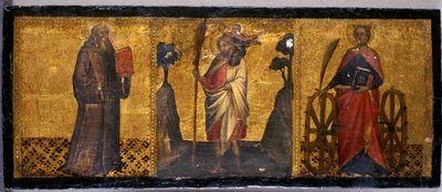 سانت بنديكت ، سانت كريستوفر وسانت كاترين ، c.1400 (تمبرا على خشب الحور) بواسطة أريتينو لوكا سبينيلو أو سبينيللي
