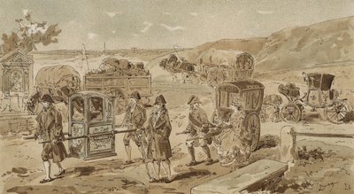 كرسي سيدان ، عربة ثقيلة ، صلصة الخل وكوبيه ، النمسا النمساوية ، القرن الثامن عشر بواسطة أرماند جان هاينز