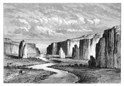 المنحدرات في الأرض الصفراء ، شمال تاي يون ، شانشي ، الصين ، 1895. بواسطة أرماند كول