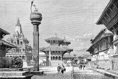 المعابد في باتان ، نيبال ، 1895. بواسطة أرماند كول