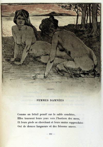 رسم توضيحي لأرماند راسينفوس (1862 - 1934) لقصيدة "نساء ملعون" في "Les fleurs du mal" لتشارلز بودلير (1821-1867) 1899 بواسطة أرماند راسينفوس