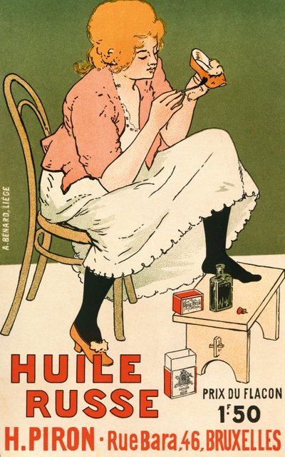 إعلان حماية ملصق "Huile Russe" حامي الأحذية ، 1896 بواسطة أرماند راسينفوس
