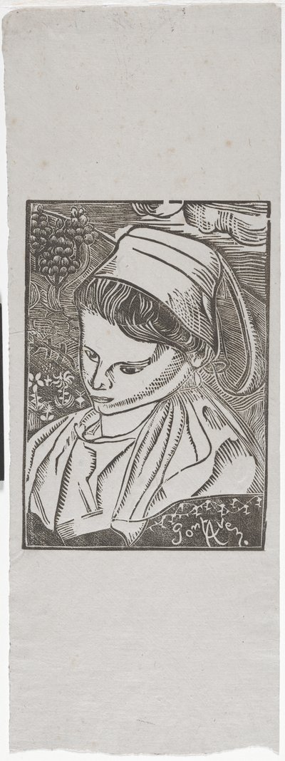 بريتون دي بونت آفين (امرأة بريتونية من بونت آفين) حوالي عام 1896 (طباعة خشبية) بواسطة أرماند سيجين