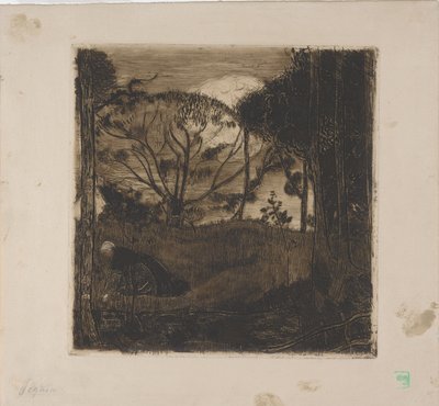Le Soir (مساءً) أو La Glaneuse (The Gleaner) 1893 (حفر ، مائية ، غسيل ، روليت) بواسطة أرماند سيجين