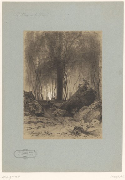 عرض الغابة مع الصخور المناظر الطبيعية مع القرى والغابات (عنوان السلسلة) Le Village et les Bois (عنوان المسلسل على الكائن) بواسطة ش. Fouraut و فلس