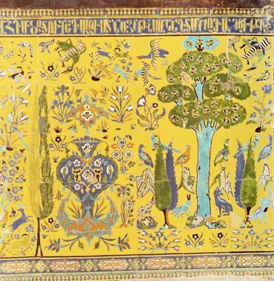 التفاصيل من الجزء السفلي من بلاط الجدار الداخلي ، تم الانتهاء من الكنيسة عام 1613 (السيراميك) بواسطة المدرسة الأرمنية