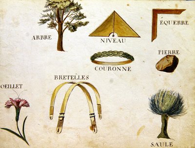 رسوم توضيحية من "كتاب الأبجدية الفرنسية لعام 1814" ، حانة. بواسطة تشارلز بلانت للفنون الجميلة بواسطة أرنود دي بوريجارد
