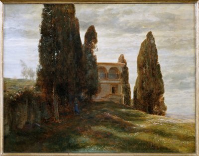فيلا Italienische Villa im Fruehling - فيلا إيطالية في فصل الربيع ... (لوحة على قماش) بواسطة أرنولد بوكلين