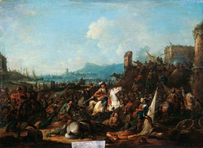 "حصار لاروشيل في أكتوبر 1628" ، أوائل القرن الثامن عشر بواسطة أرنولد فرانس روبنز