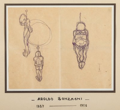 الرجل المشنوق (حبر هندي على ورق) بواسطة 