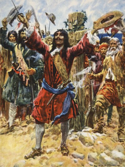 La Salle يستحوذ على لويزيانا ، رسم توضيحي من "This Country of Ours، The Story of the United States" لسعادة إي. مارشال بواسطة آرثر سي (بعد) مايكل
