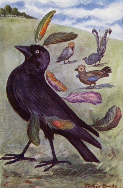أساطير إيسوب: The Jackdaw العبثي (لون ليثو) بواسطة آرثر كلود كوك