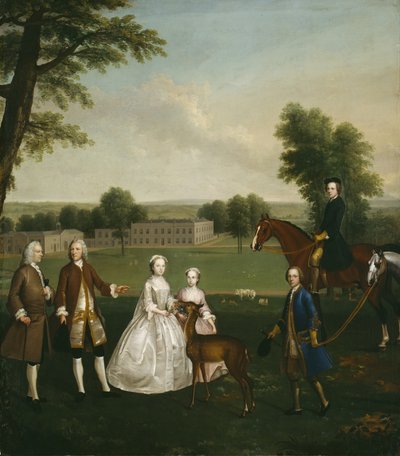 توماس ليستر والأسرة في حديقة Gisburne Park ، 1740-41 بواسطة آرثر ديفيس