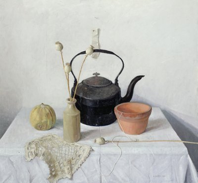 غلاية ، Poppyheads و Gourd ، Still Life ، 1990 بواسطة آرثر ايستون