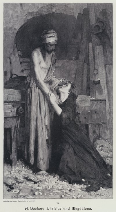 المسيح والمجدلين (نقش) بواسطة آرثر هاكر