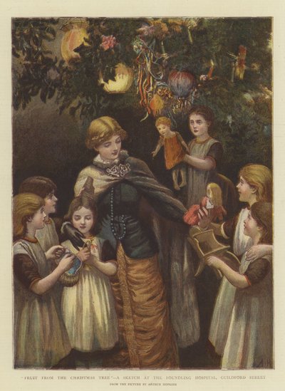 فاكهة من شجرة عيد الميلاد ، رسم تخطيطي في مستشفى Foundling ، شارع غيلدفورد (chromolitho) بواسطة Arthur Hopkins