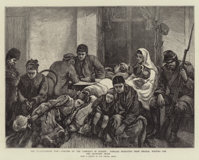 الحرب الروسية التركية ، افتتاح الحملة في أوروبا ، العائلات المهاجرة من إبراء ، في انتظار قطار منتصف الليل بواسطة آرثر هوبكنز