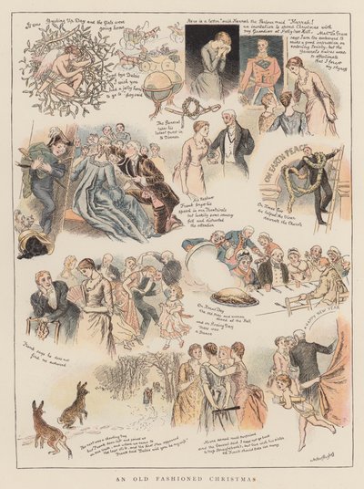 عيد ميلاد قديم الطراز (chromolitho) بواسطة آرثر هيوز