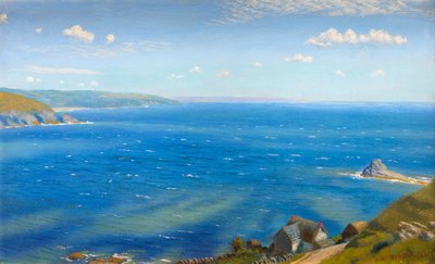 دراسة لـ Hannafore، West Looe (زيت على ظهر السفينة) بواسطة آرثر هيوز