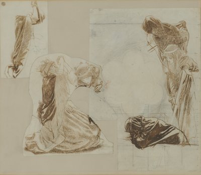 The Queens in the Barge ، 1857 (حبر على ورق) بواسطة آرثر هيوز