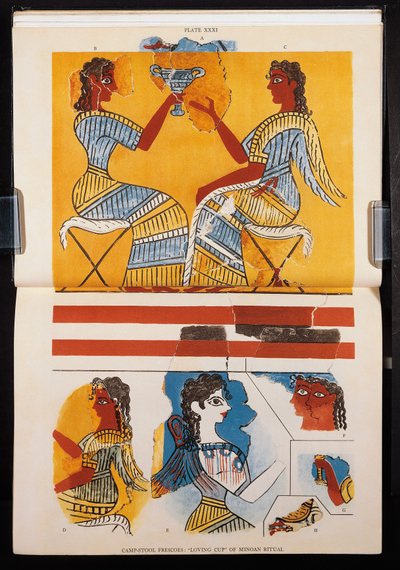 استنساخ اللوحات الجدارية للسير آرثر جون إيفانز، قصر مينوس في كنوسوس، طبعة 1921 بواسطة آرثر جون إيفانز