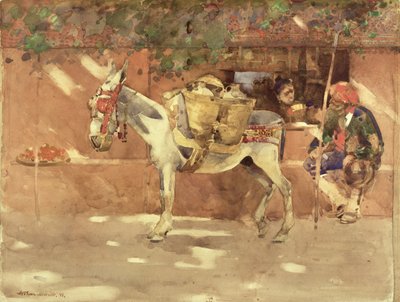 A Byway in Granada، 1891 (مرحاض على ورق) بواسطة آرثر ميلفيل