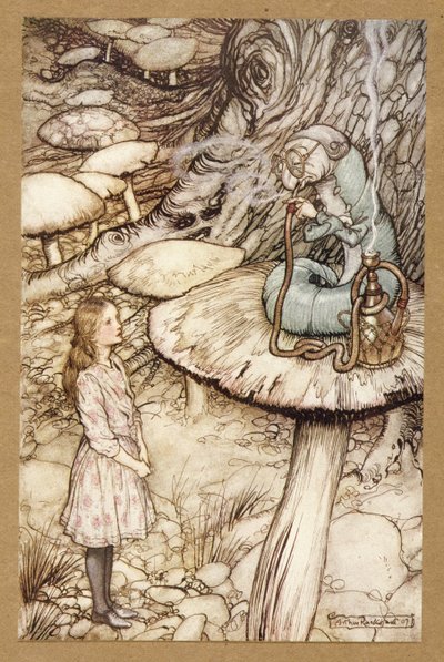 نصيحة من كاتربيلر ، من Alices Adventures in Wonderland ، بقلم لويس كارول ، حانة 1907 بواسطة آرثر راكهام